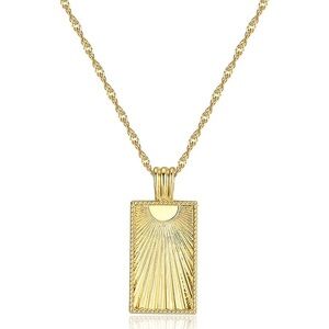 Amazon Essentials Gold Radiant Pendant Necklace
